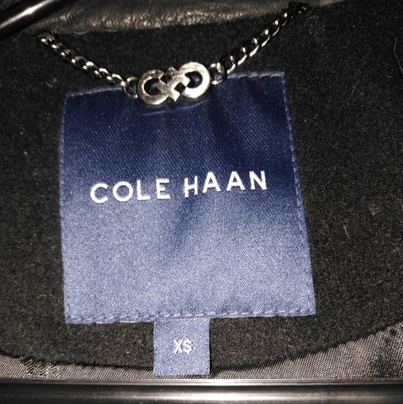 Cole Haan Women's Leather & Wool Bomber Jacket - Picture 5 of 8